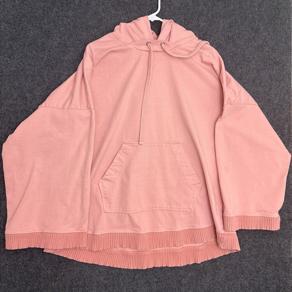 Drifter Women's Pink Oversized Hoodie Rib Trim Coastal Cozy Balletcore M
